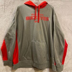 Ohio State Shirt Men’s 2X Gray Nike ThermaFit Spellout Hoodie Sweatshirt Lined